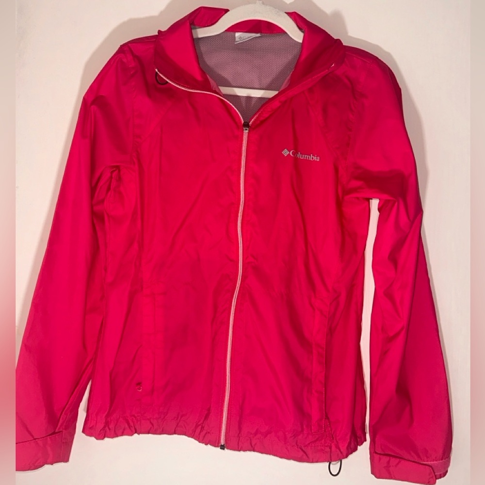 Columbia Hot Pink Lightweight Windbreaker w Hood Small